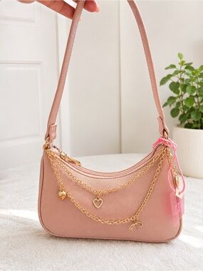 Like Dreams Dusty Rose Charm Shoulder Bag | NWT